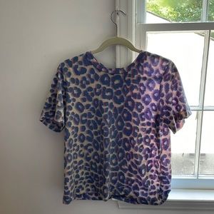 Anthropologie leopard print multicolored t shirt